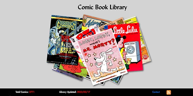 Screenshot of Onion link page Comic Book Library